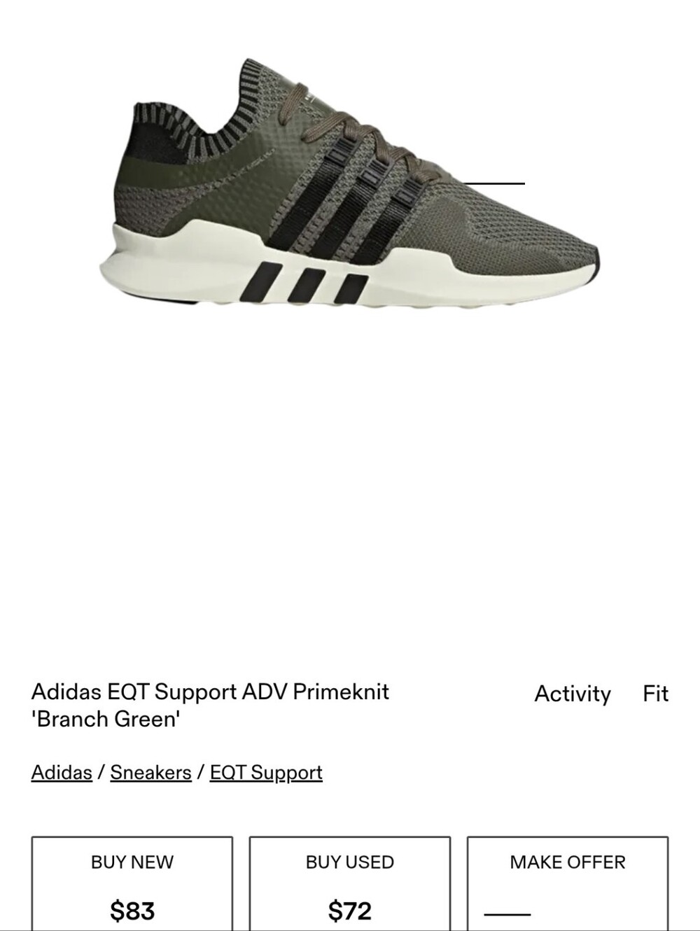 Adidas Olive Green and Black Knit Slip-On Sneakers